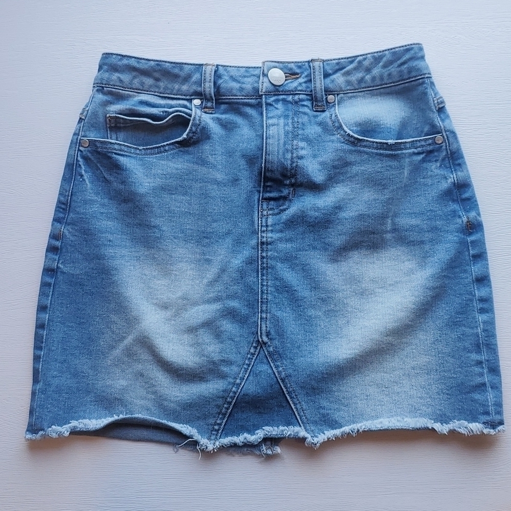 Harper Distressed Denim Mini Skirt S
